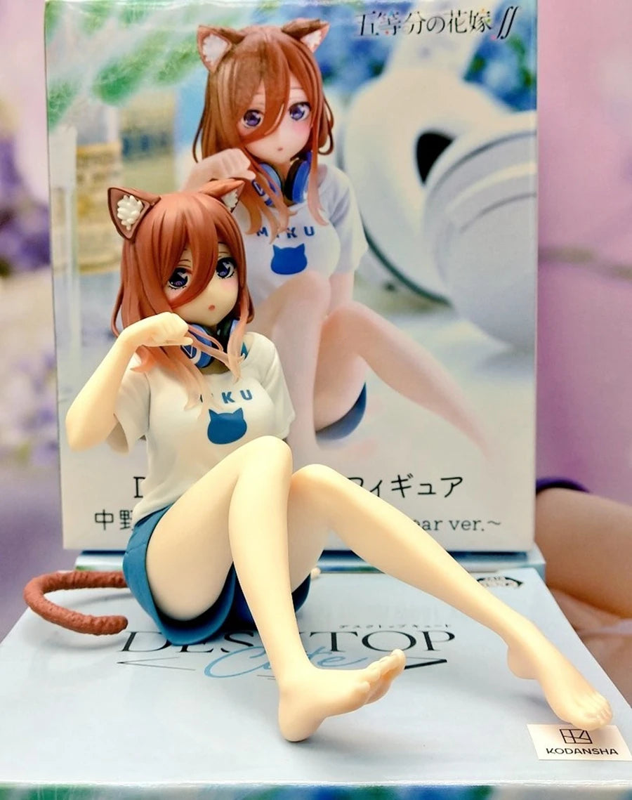 13cm The Quintessential Quintuplets Anime Figure Loungewear Kawaii Nakano Miku Action Figure Nakano Nino Noodle Stopper Figurine