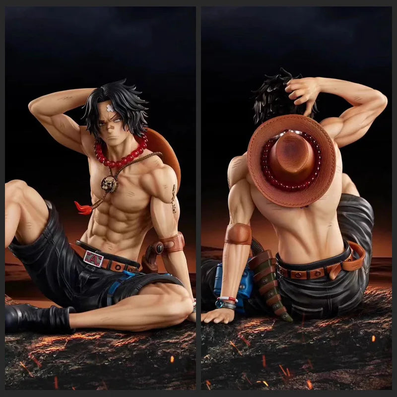 12cm One Piece Ace Anime Figure Portgas D Ace Action Figurine PVC Hassaikai Statue Model Doll Collection Toys Desk Decor Gift
