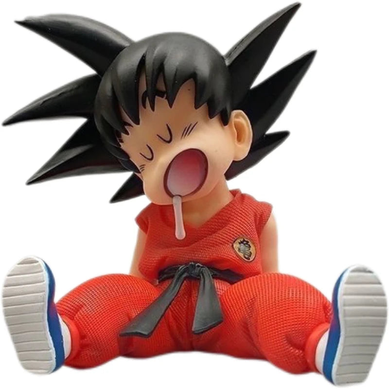 10cm Dragon Ball Z Anime Pvc Auto Accessories Sitting Posture Sleep Son Goku Model Toys Gifts Action Figures Anime Figure