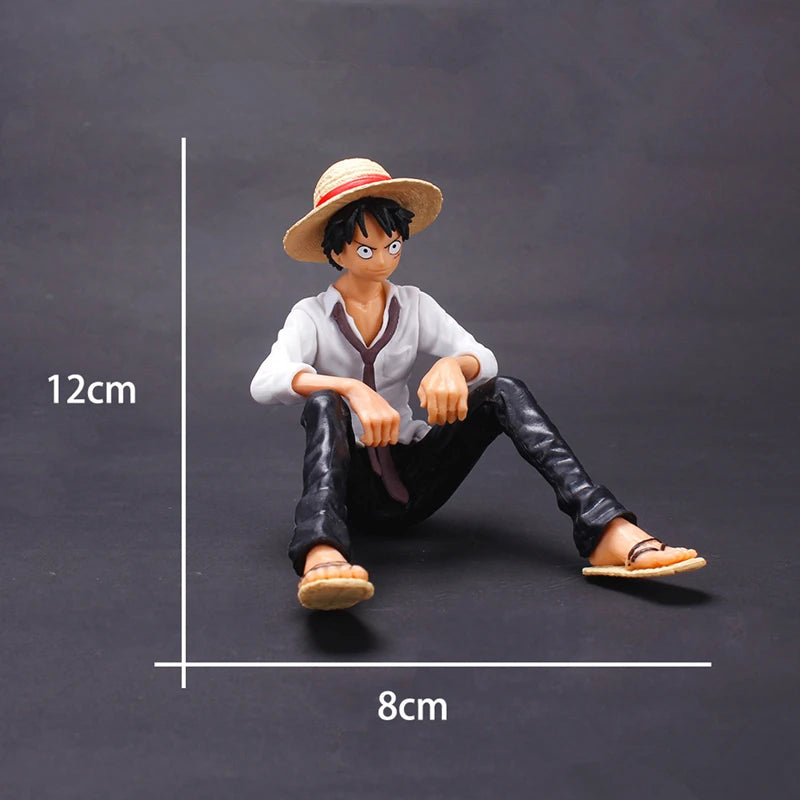 12cm One Piece Anime Figure Luffy Sitting Position Action Figure PVC Model Collection Statue Figurine Doll Toy For Birthday Gift